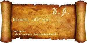 Wieszt János névjegykártya