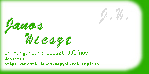 janos wieszt business card